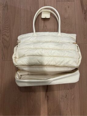 Quilted Nylon Tote Bag in Cream
